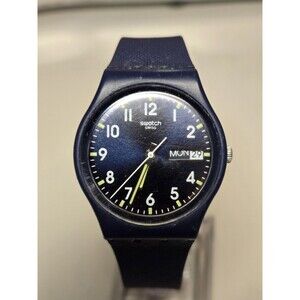 Swatch "Sir Blue" SO28N702 Swiss Made Quartz Analog Watch with Silicone Band